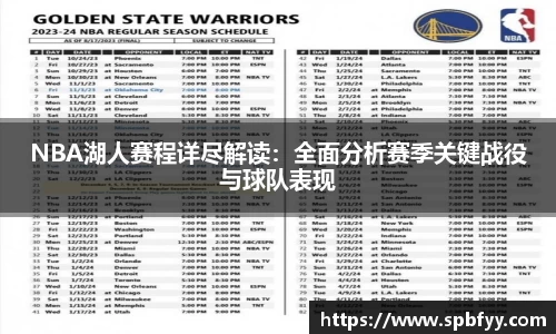 NBA湖人赛程详尽解读：全面分析赛季关键战役与球队表现